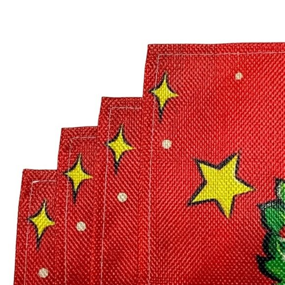 Minnie Mouse Holiday Placemats Disney Cartoon Christmas Wreath Festive Red NEW - Picture 7 of 16